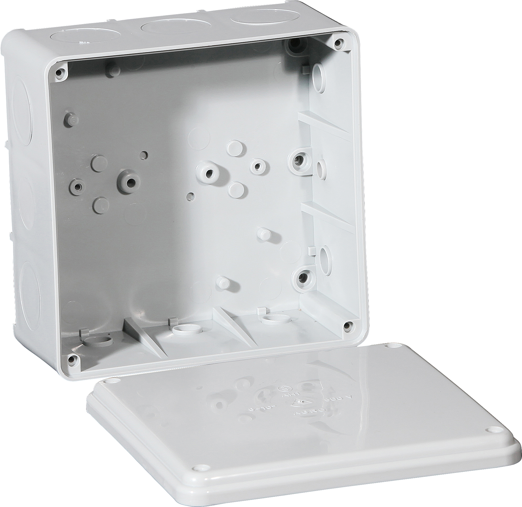 Boîte de dérivation 142×142×71mm, pour entrées de câble, sans bornes, IP54