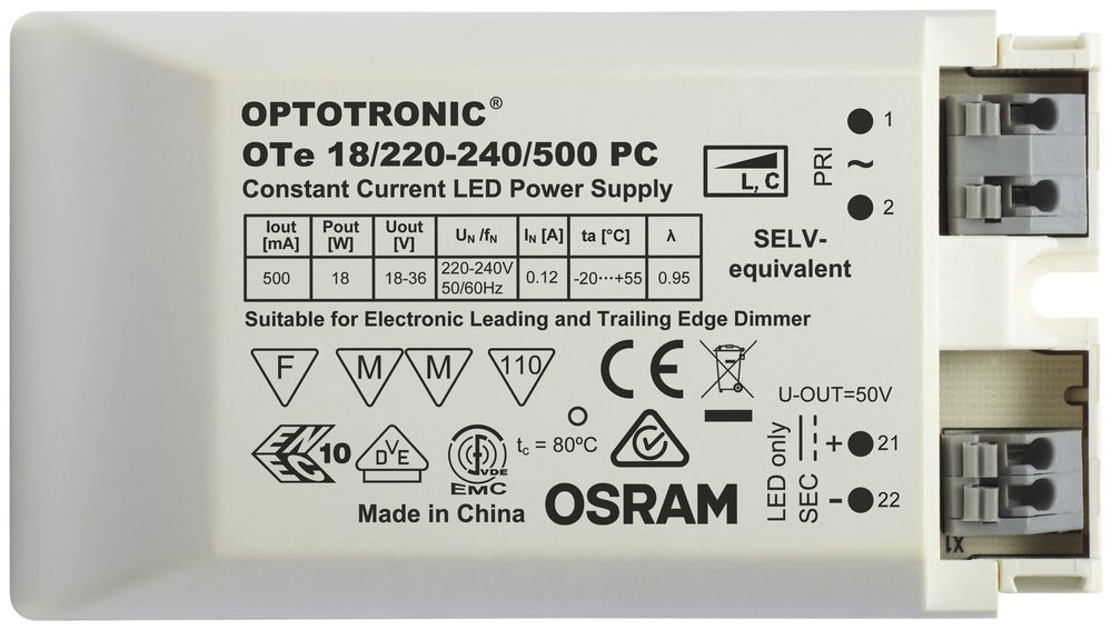 Konstantstromversorgung OTe 18 für LED 350mA 18W 240V