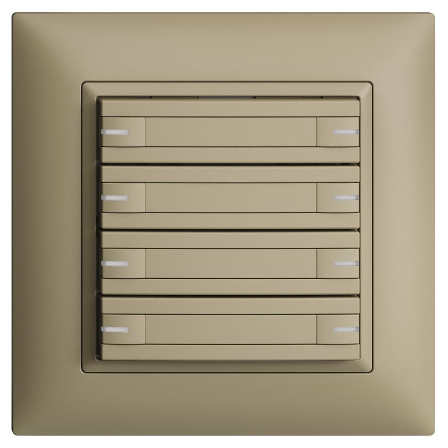 UP-KNX-Taster RGB EDUE FMI, 250mW, m.RGB-LED, m.Papier., 8×Taste, 1×Tastenb., sa