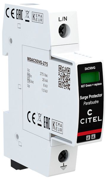 Parasurtension  Citel DAC50VGS-10-275, type 2+3, 1 pôles