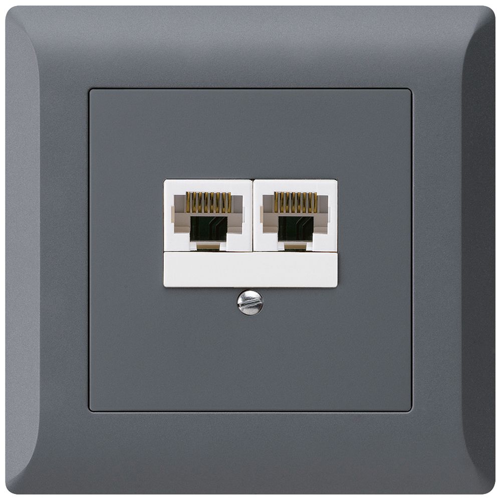 UP-Anschlussdose kallysto.line 2×RJ45u parallel anthrazit