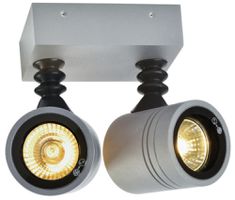 Wandleuchte SLV NEW MYRA WALL SPOT, 2×GU10 50W IP55 silbergrau