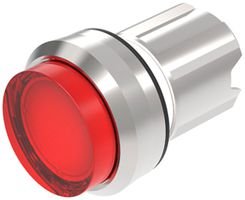 Leuchtdrucktastervorsatz EAO45 hoch rot Ø22.3mm IP67/IP69K Ring Silber