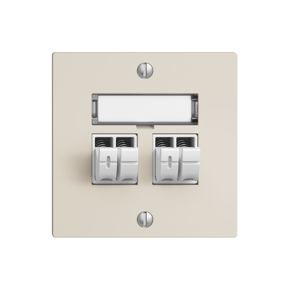 Prise audio Push Type EDIZIOdue F, 2×, kit d'inscription, crema