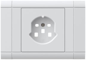 EB-Frontset kallysto für Einbausteckdose 1×T25 Abdeckrahmen steckbar weiss