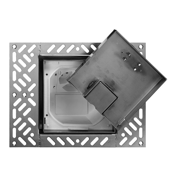 Bodendose FH 130×130mm bündig mit Einlegedeckel CS geschliffen