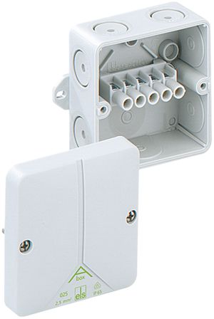 Boîte dérivation AP Abox 040 AB-L, fix.ext. 93×93×55mm gris clair