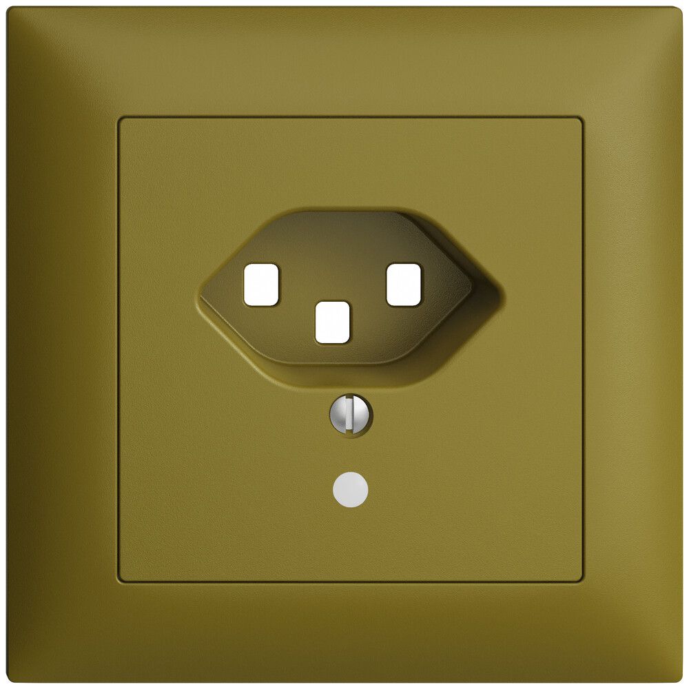 UP-Frontset EDIZIOdue T23 olive 88×88mm mit Linse