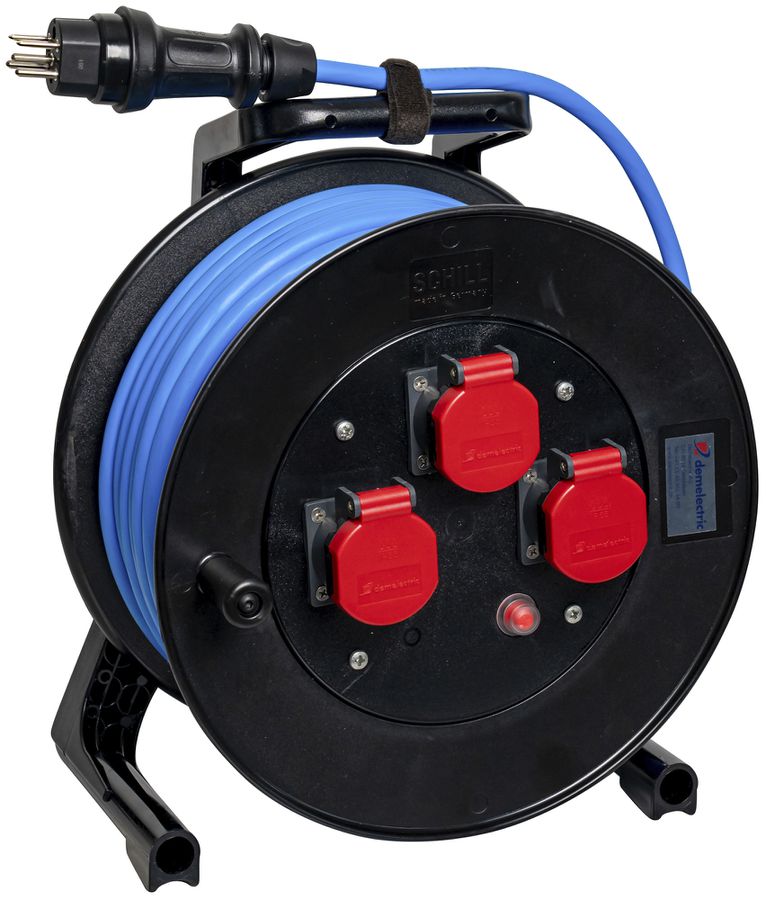 Kabelrolle DEM DB24106 3×T15 5×1.5mm² 33m Stecker T15