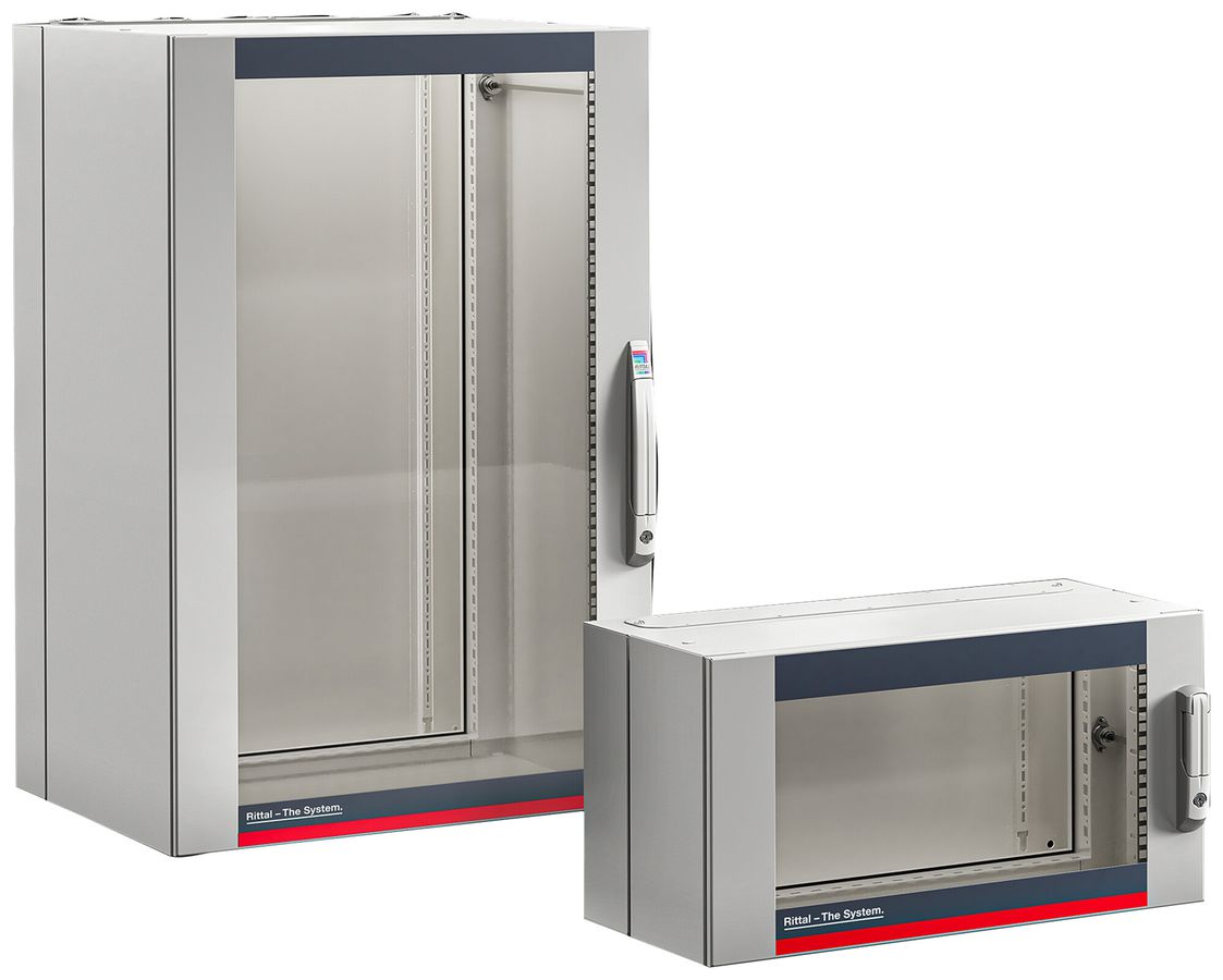 Coffret mural 19" Rittal AX 600×478×573mm 9UH acier gris IP54