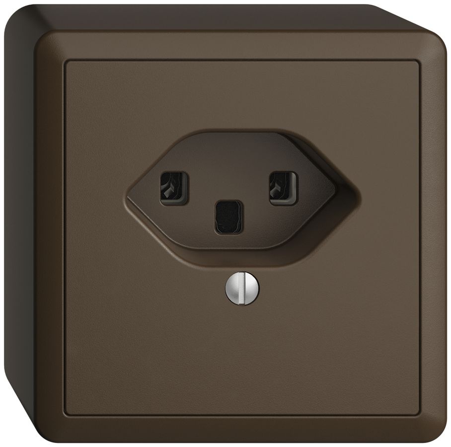 AP-Steckdose EDIZIOdue T23 16A coffee, Schraubklemmen