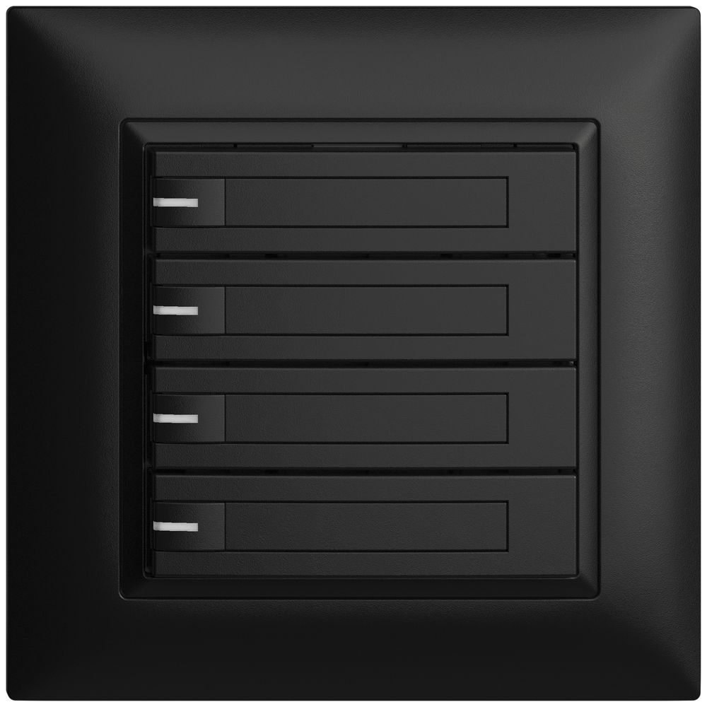 Poussoir ENC KNX 4× EDIZIOdue noir RGB avec LED avec insert papier
