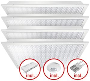 EB-LED-Leuchtenset ESYLUX CELINE-2 625×625 4×30W 840 18400lm opal