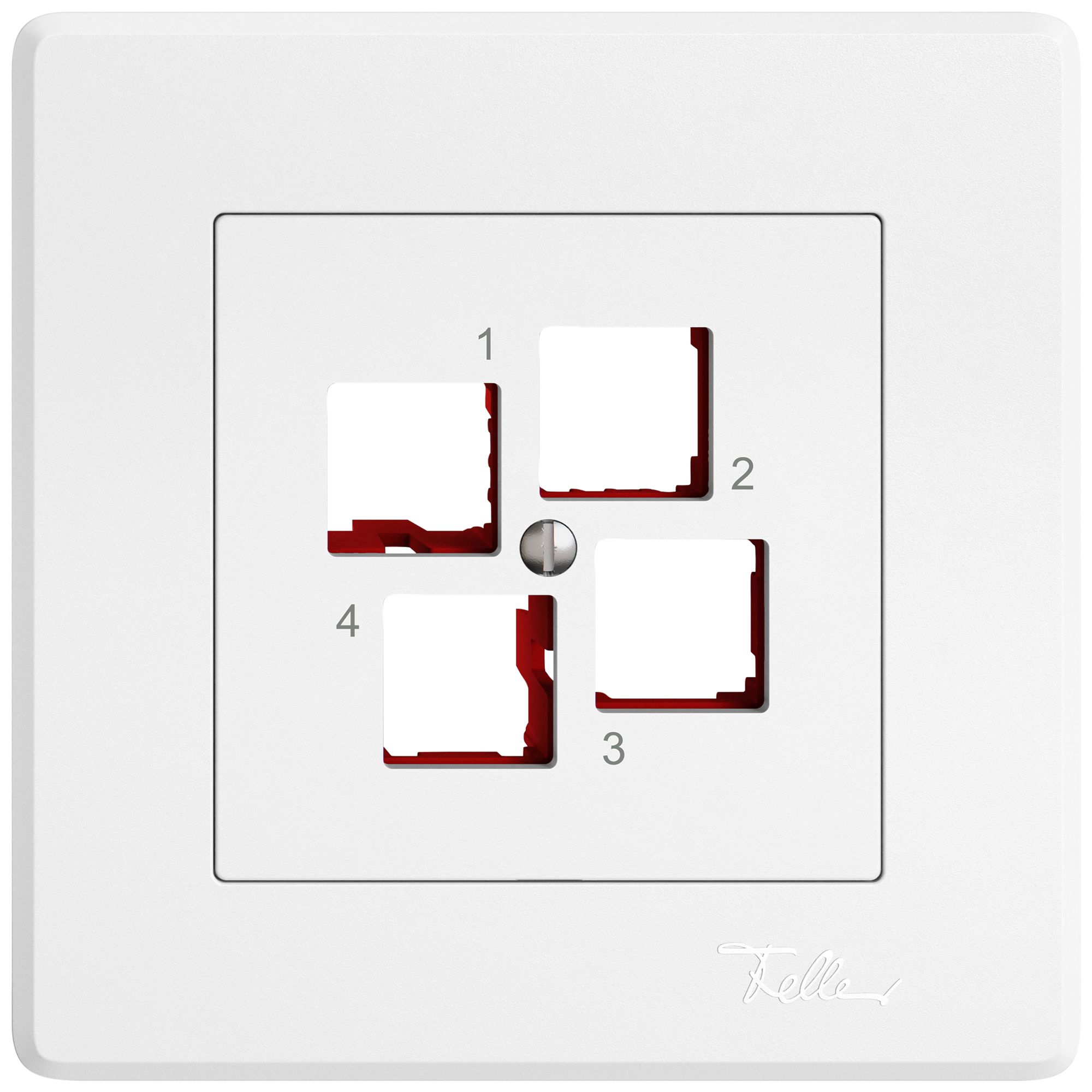 UP-Montageset EDIZIO.liv EASYNET S-One SNAPFIX® gerade 4×RJ45 ws