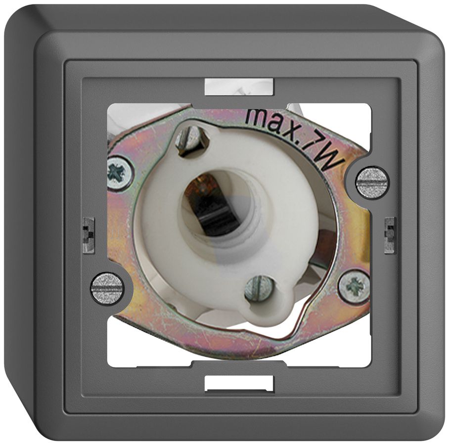 AP-Signallampe EDIZIOdue dunkelgrau 7W ohne flache Kalotte