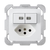 Combinazione luminosa INC 3/1P+A-R+T13 bi kallysto prot.bambini piastra fissagg.