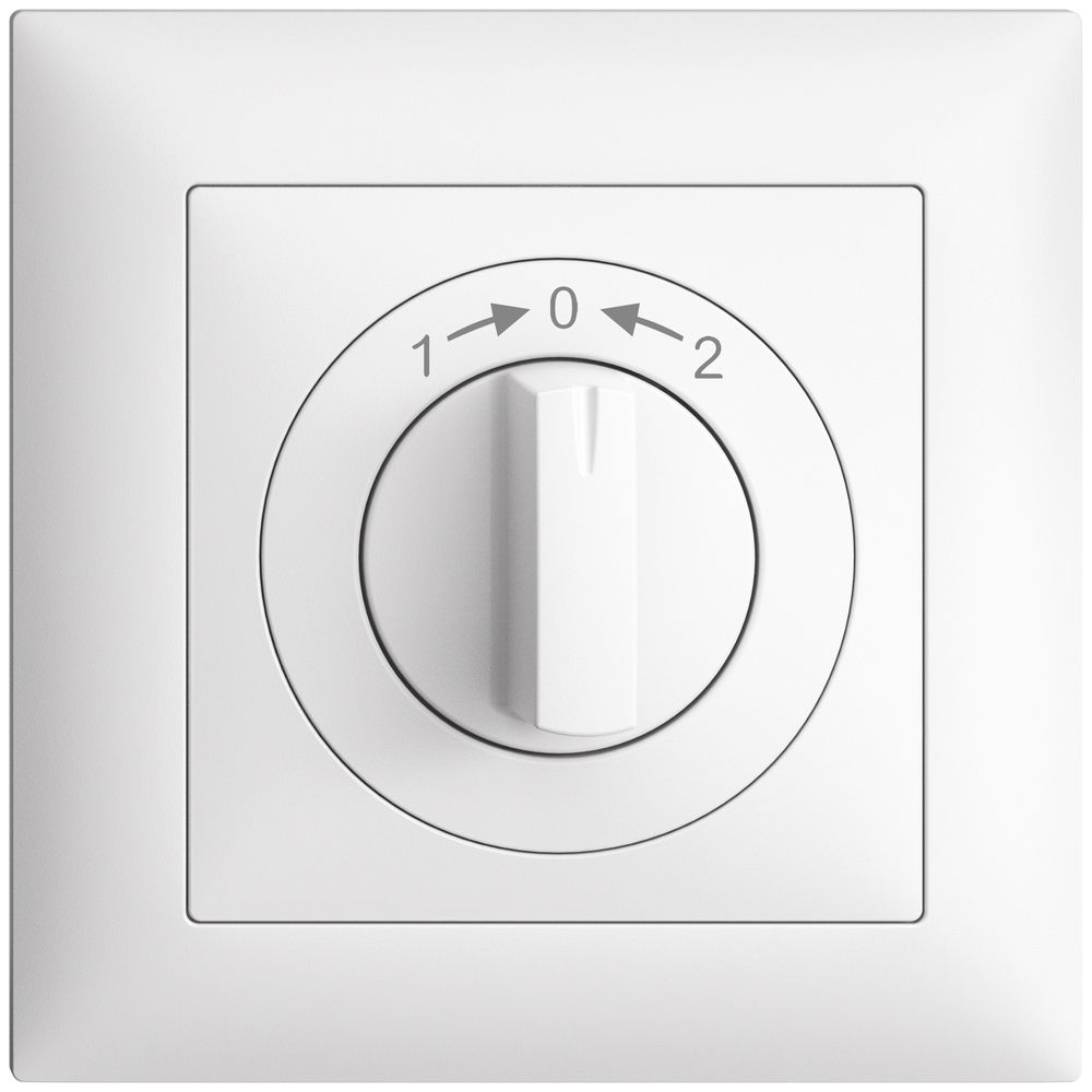Kit frontal EDIZIOdue 1->0<-2 blanc 88×88mm pour contact pivotant