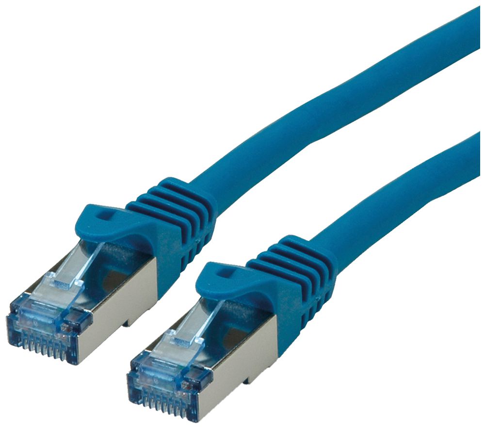 Cavo patch RJ45 ROLINE cat.6A S/FTP AWG26 LSZH blu 1m