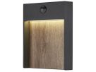 LED-Wandleuchte SLV FLATT SENSOR 16W 3000K 600lm IP54 anthrazit/Holz