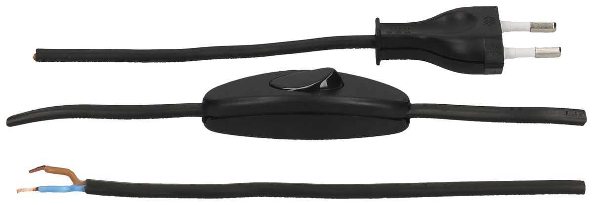 Anschlusskabel MH PVC 2.5A 230V 2×0.75mm² Typ 26-frei mit Schalter 2m sz