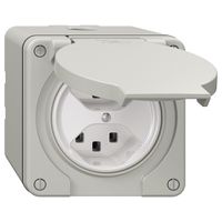 NAP-Steckdose NEVO, 2×T23, IP21, lichtgrau