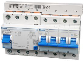 Set Doepke 32A, LS, FI N-links, Phasenschiene, Einspeisung oben