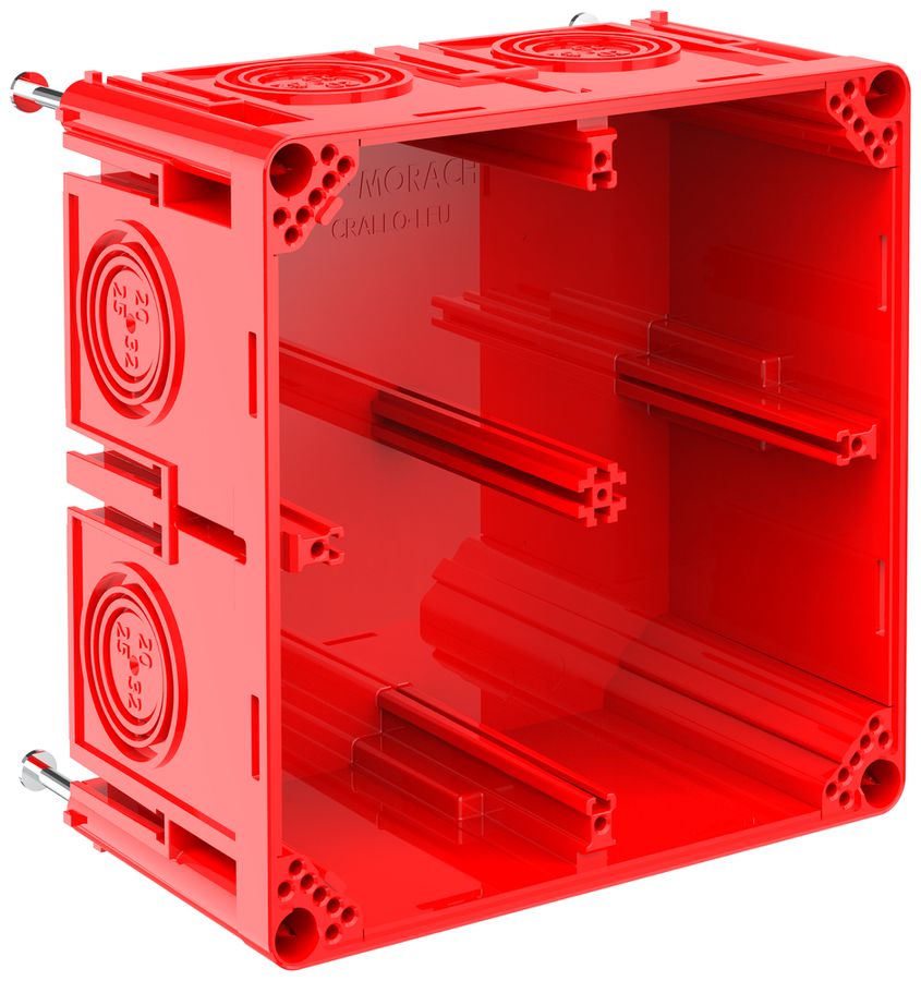 Einlasskasten CRALLO-LEU 138×138×73mm 2×2 Halogenfrei rot