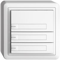 AP-Taster KNX 3-fach EDIZIOdue weiss RGB mit LED mit Papiereinlage