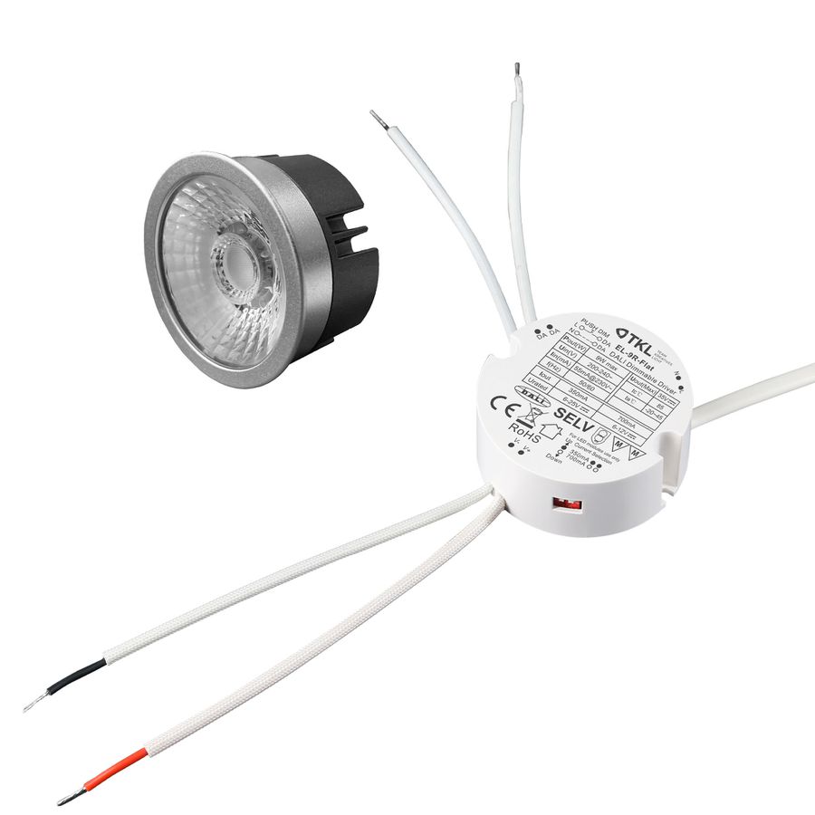 Lampadina LED 6W con convertitore dim 2700K 600lm Ra93+ DALI, Push-Dimm