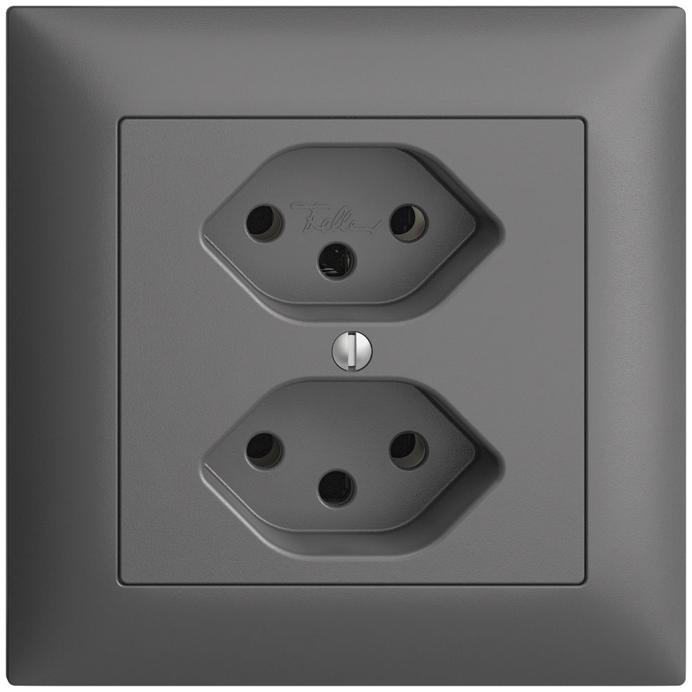 Prise ENC EDIZIOdue 2×T13 gris foncé