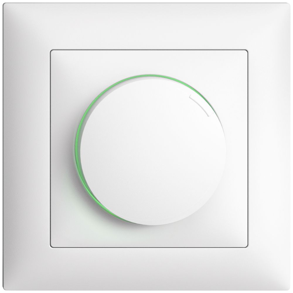 Variateur ENC EDIZIOdue 20…420W blanc universel, illuminable LED vert