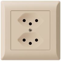 Prise ENC kallysto.line 2×T13 beige avec sécurité enfants