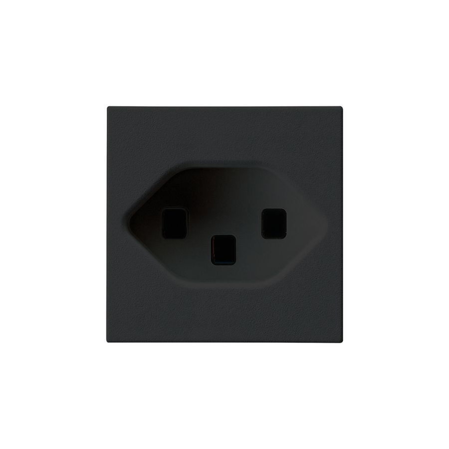 EB-Steckdose Hager Typ 23 schwarz 45×45 mit Steckklemmen