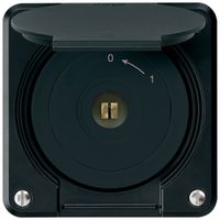 UP-Steckschlüsselschwenktaster robusto IP55 schwarz mit Deckel 2P Kombi Vierkant