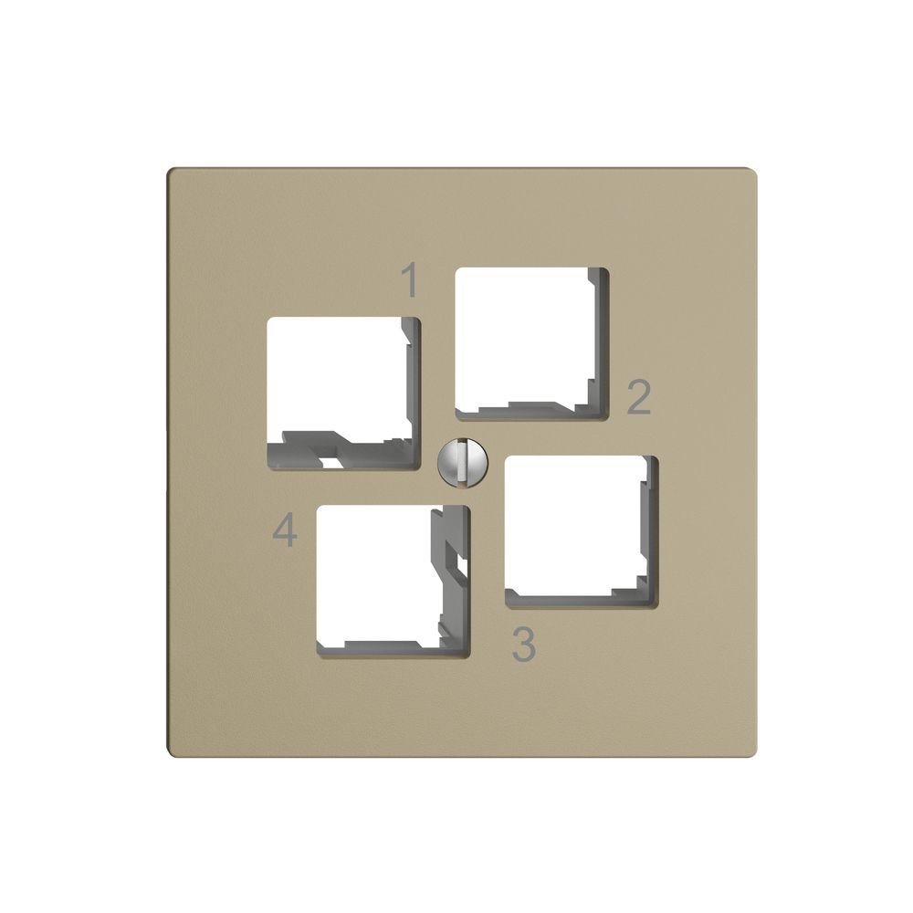 Kit de montage EDIZIOdue EASYNET S-One, pour 4×RJ45, sortie droite, sand