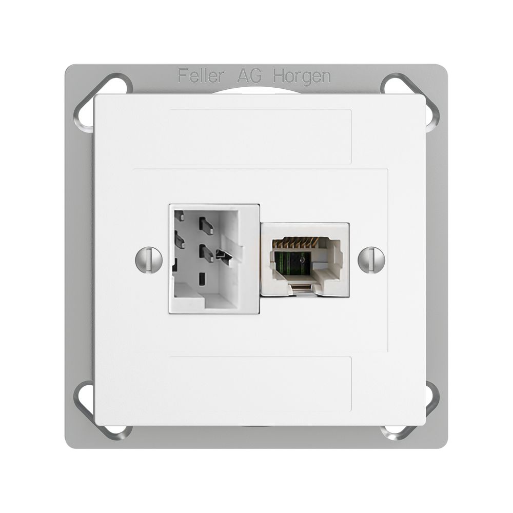 Prise INC 1×T+T,1×RJ45/u 4P EDIZIOdue ITplus ITM blanc