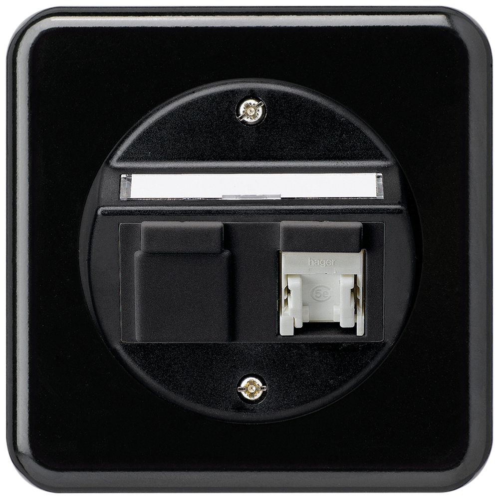 UP-Einsatz basico C Kat.5e 1×RJ45/u Schrägauslass schwarz