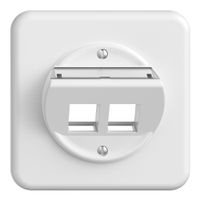 UP-Montageset Sdue, mit Schrägauslasshaube f.2×Keystone weiss