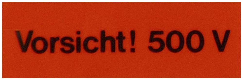 Warnschild Kunststoff 60×20mm rot/schwarz