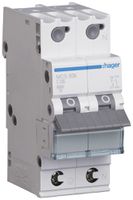 Leitungsschutzschalter Hager MCB QC 2P 1 230V Typ C 6A Icn 6kA Icu 10kA 2TE