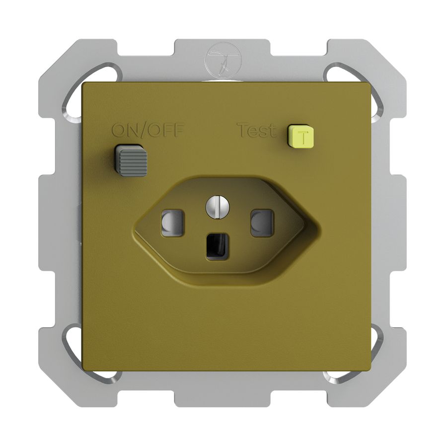 UP-Steckdose EDIZIOdue T23 FI 30mA FM, shutter, olive