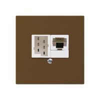 Boîte ENC kallysto 1×RJ45u+1×TT83 brun