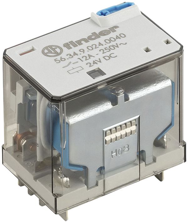 Relais de puissance enfichable Finder 56, 4C 12A/24VDC AgCdO