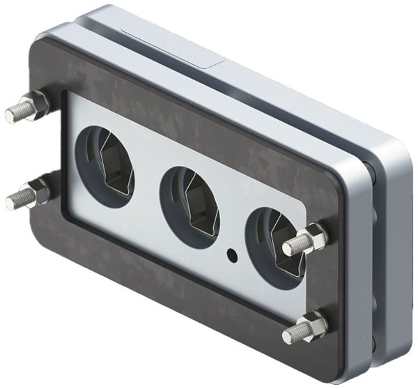 Piastra passacavi AGRO MCE EMV S103 3 fori 10…22.5mm alluminio nero