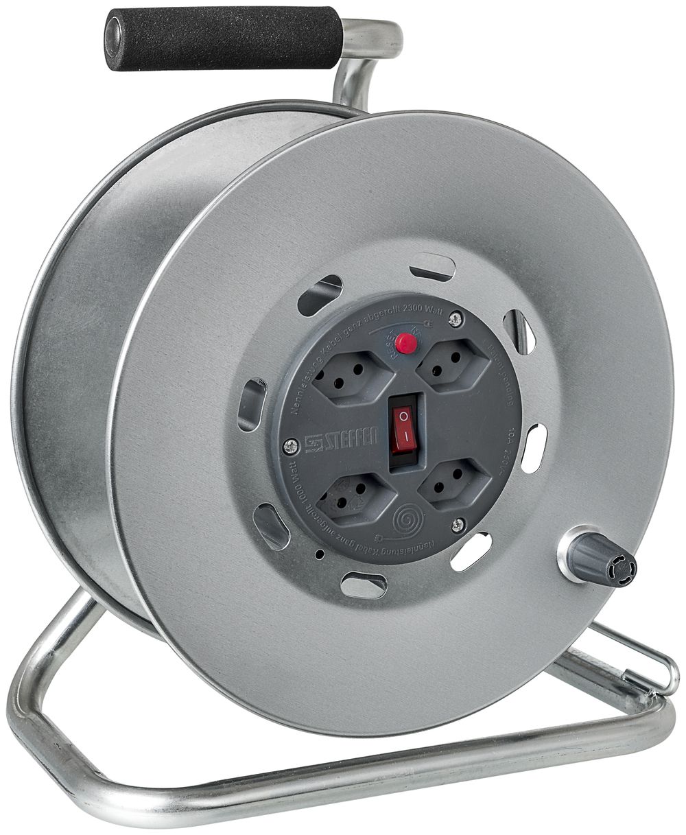 Kabelrolle STERO LOOP ME silber-grau leer mit 4×T13