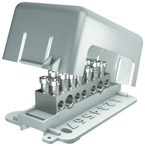 Boîte pour compensation de potentiel Flury PA 35 pour 5×10/2×25mm²/5×Ø4/2×Ø6mm