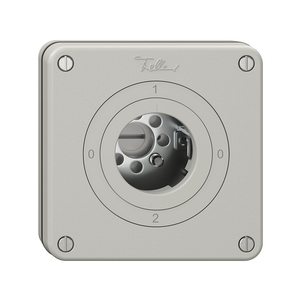 Interrupteur rotatif NUPU NEVO, 2/2L, sans cylindre, KS, 0-1-0-2, gris clair