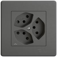 Prise ENC EDIZIO.liv SNAPFIX® 3×T13 1×S avec shutter grf