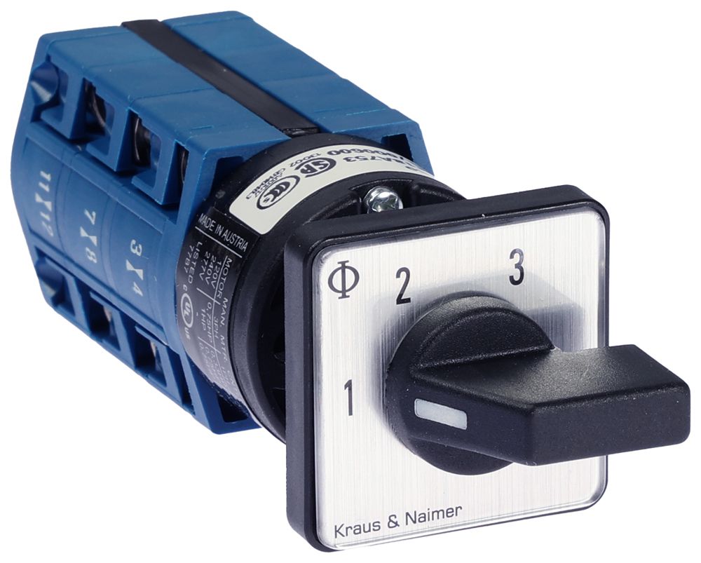 EB-Stufenschalter K&N CG4.A250.E, 10A/400V 2L 30×30mm "1-2-3"