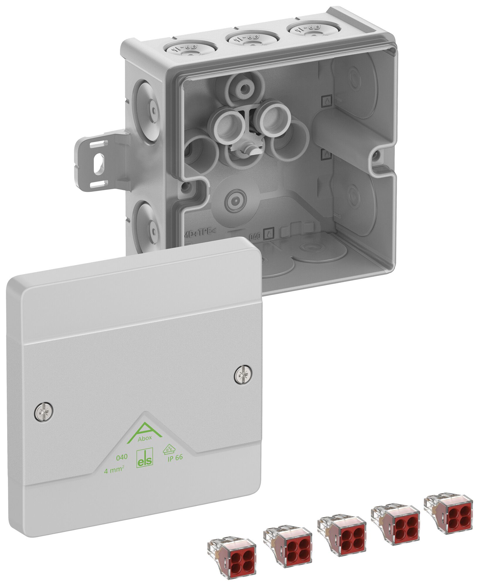 Boîte de dérivation AP Spelsberg Abox 040 AB-4² 102×102×57mm IP66 gr